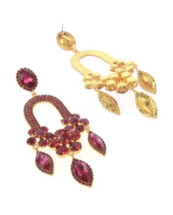 Large Rhinestone Chandelier Earrings