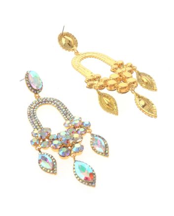Large Rhinestone Chandelier Earrings