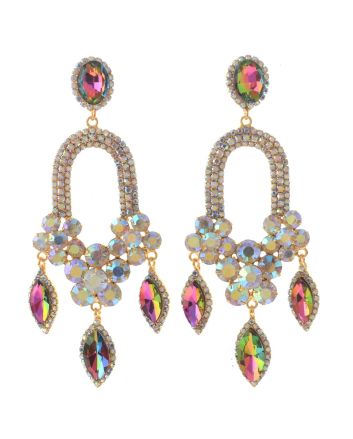 Large Rhinestone Chandelier Earrings