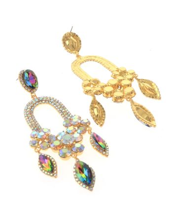 Large Rhinestone Chandelier Earrings