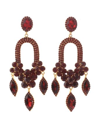 Large Rhinestone Chandelier Earrings