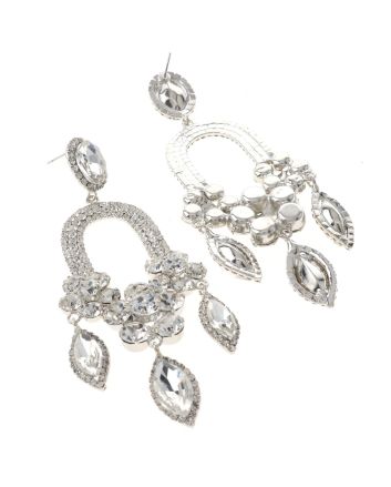 Large Rhinestone Chandelier Earrings