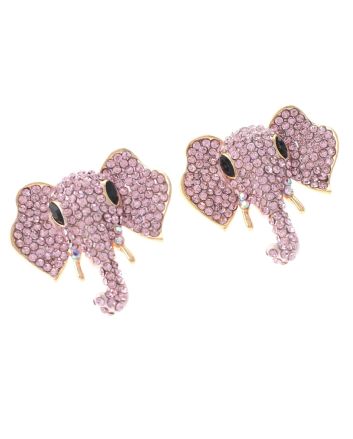 Crystal Elephant Post Earrings