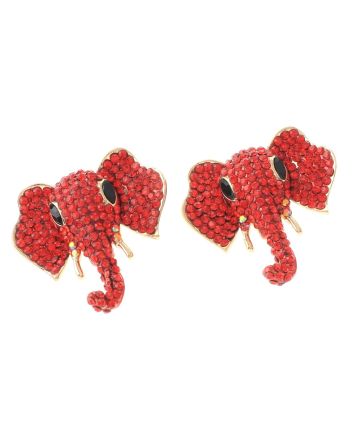 Crystal Elephant Post Earrings