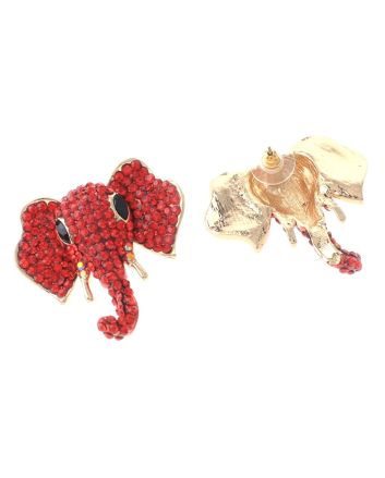 Crystal Elephant Post Earrings