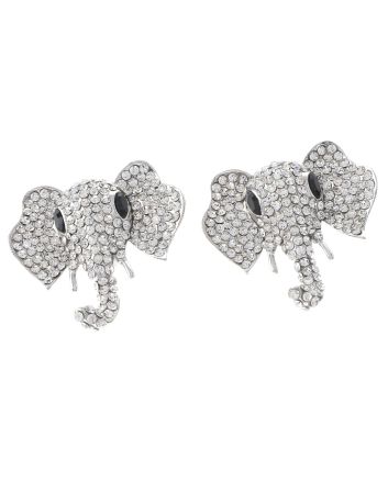Crystal Elephant Post Earrings