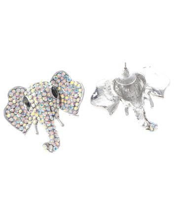 Crystal Elephant Post Earrings