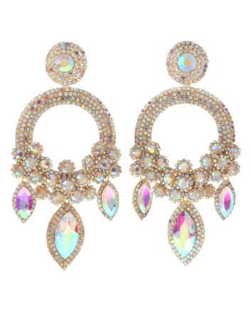 Large Rhinestone Chandelier Earrings