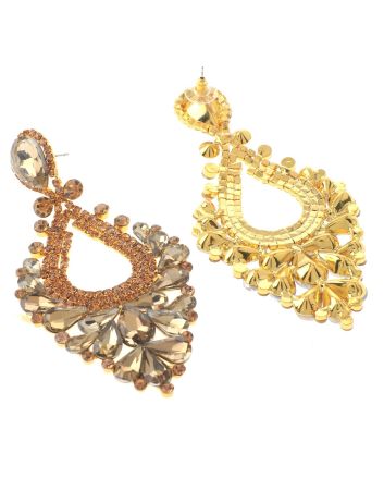 Large Rhinestone Chandelier Earrings