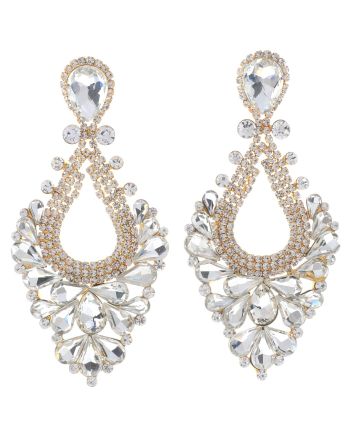 Large Rhinestone Chandelier Earrings