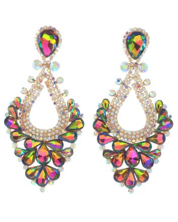 Large Rhinestone Chandelier Earrings