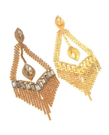 Large Rhinestone Chandelier Earrings