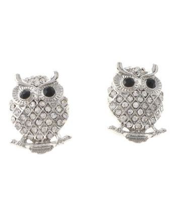 Crystal Owl Post Earrings