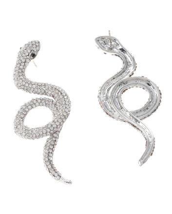 Crystal Post Snake Earrings