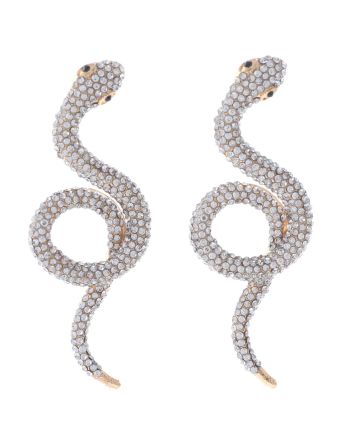 Crystal Post Snake Earrings