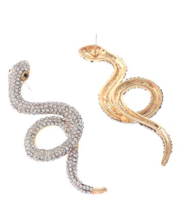 Crystal Post Snake Earrings