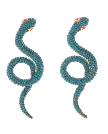 Crystal Post Snake Earrings