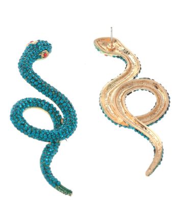 Crystal Post Snake Earrings