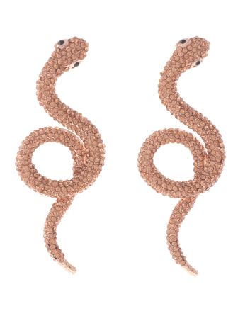 Crystal Post Snake Earrings