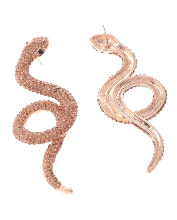 Crystal Post Snake Earrings