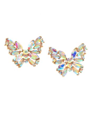 Crystal Post Butterfly Earrings
