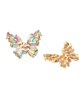 Crystal Post Butterfly Earrings
