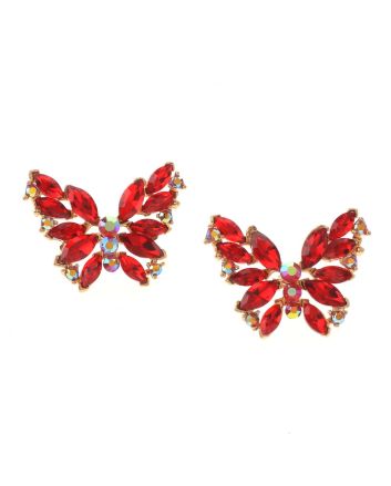 Crystal Post Butterfly Earrings