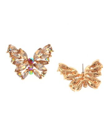 Crystal Post Butterfly Earrings