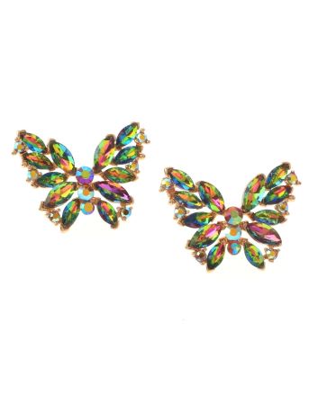 Crystal Post Butterfly Earrings