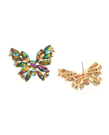 Crystal Post Butterfly Earrings