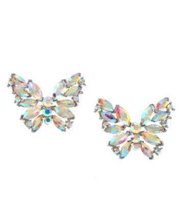 Crystal Post Butterfly Earrings