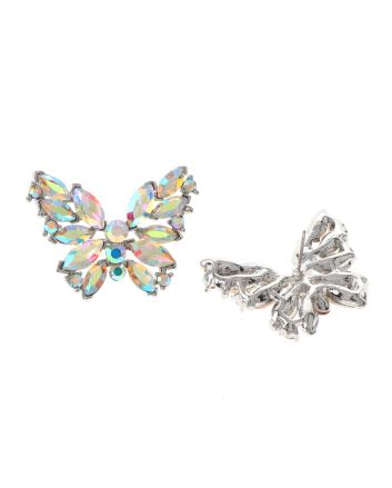 Crystal Post Butterfly Earrings