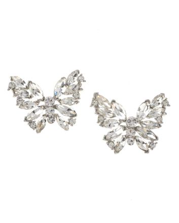Crystal Post Butterfly Earrings