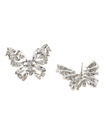 Crystal Post Butterfly Earrings