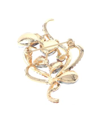 Crystal Flower Brooch