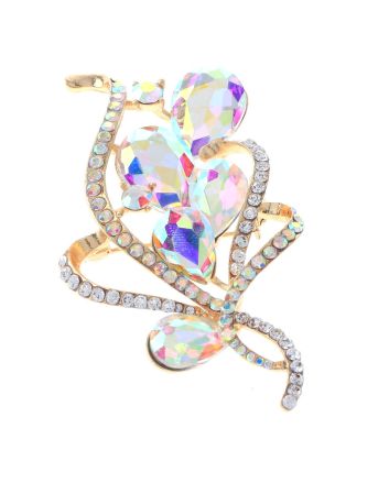 Crystal Flower Brooch