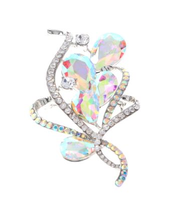 Crystal Flower Brooch