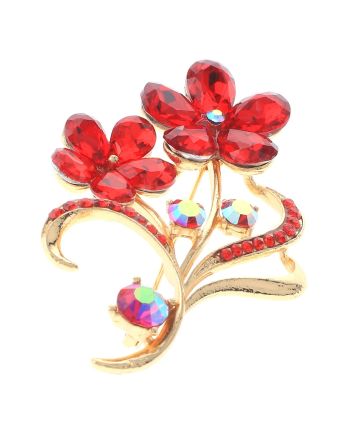Crystal Flower Brooch