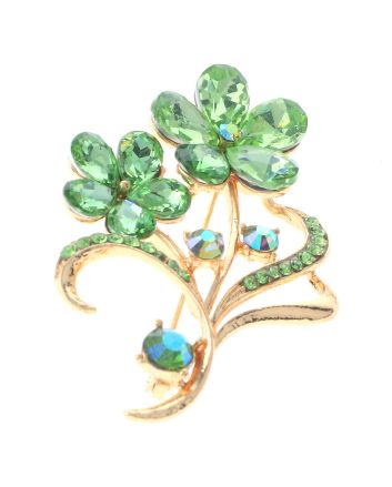 Crystal Flower Brooch