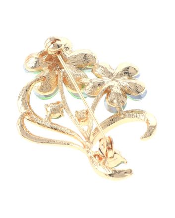 Crystal Flower Brooch