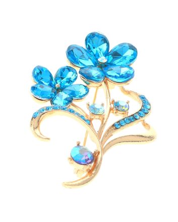 Crystal Flower Brooch
