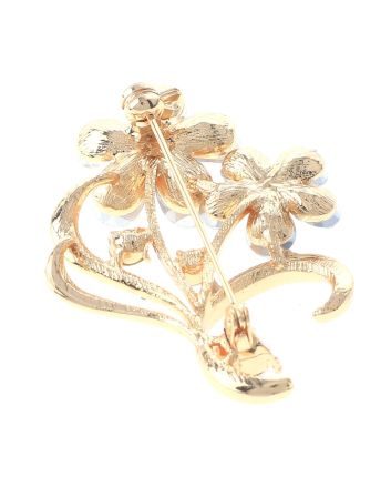 Crystal Flower Brooch