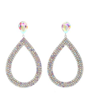 Large Crystal Post Earrings