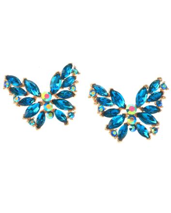 Crystal Post Butterfly Earrings