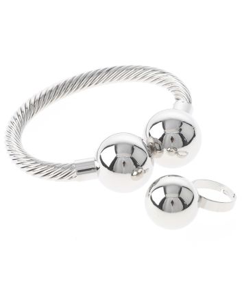 Silver Plated Bracelet & Ring