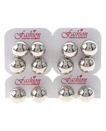 Silver Plated Earrings / 6 Pairs