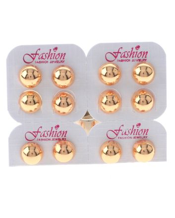 Gold Plated Earrings / 6 Pairs