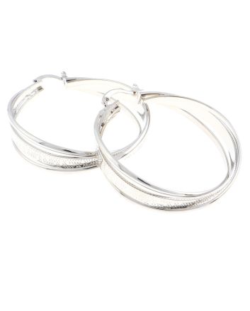 Rhodium Plated Hoop Earrings