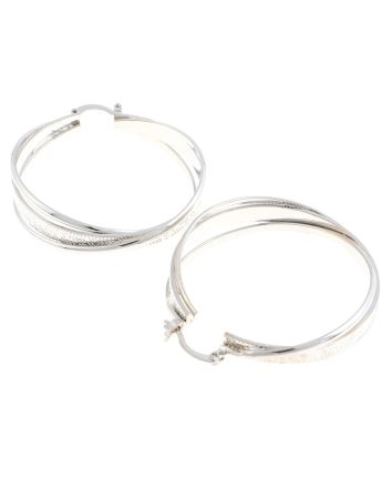 Rhodium Plated Hoop Earrings