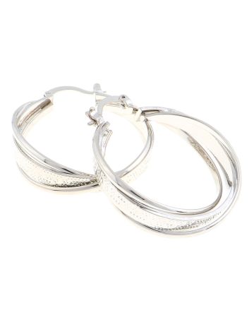 Rhodium Plated Hoop Earrings